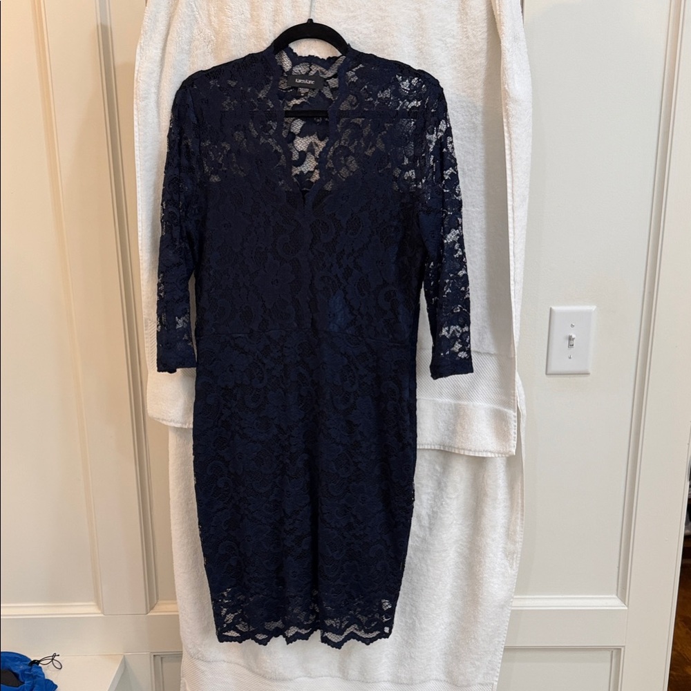 Karen Kane Navy Lace Long Sleeve Dress
